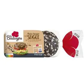 Pain burger seigle et flocons de blé (250g)