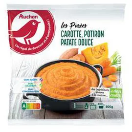 AUCHAN Purée carotte, potiron et patate douce 800g
