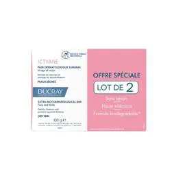 Savon pain dermatologique surgras ictyane peau sèche (2x100g)