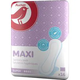 Serviettes hygiéniques maxi super (x16)