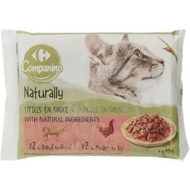 Pâtée pour chat boeuf poulet (4x85g)