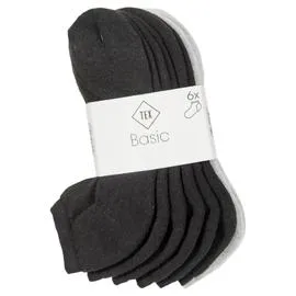 Socquettes enfant noir/gris T35/38 (x6)