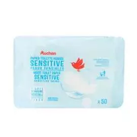 Lingette papier toilette humide blanc peaux sensibles (x50)