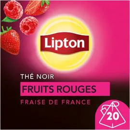 LIPTON Thé noir fruits rouges à la fraise de France x20