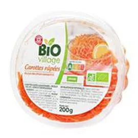 MARQUE REPÈRE, BIO VILLAGE Carottes râpées Bio 200g