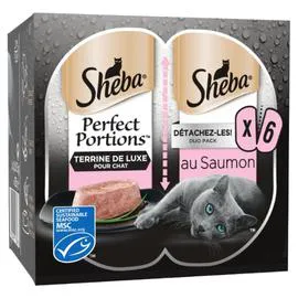 SHEBA Pâtée pour chat Perfect Portions au Saumon 6x37,5g