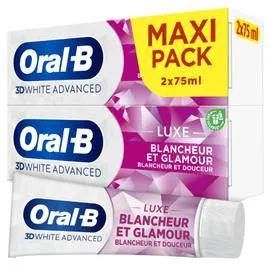 Dentifrice 3D White Advanced Luxe Blancheur Glamour (2x75ml)