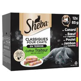 SHEBA Pâtée pour chat viandes 12x85g