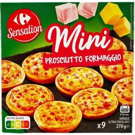 Mini pizzas jambon fromage (9x30g)