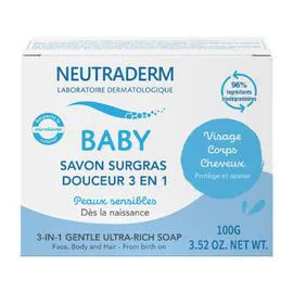 Savon solide bébé surgras douceur 3 en 1 (100g)