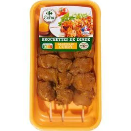 Brochettes de dinde curry (x3)