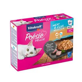 VITAKRAFT Pâtée pour chat délices gelée viande et poisson 510g
