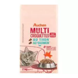 Multi croquettes au thon et au saumon pour chat stérilisé (2kg)