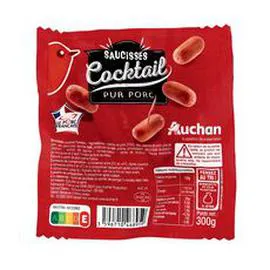AUCHAN Saucisses cocktail pur porc 300g