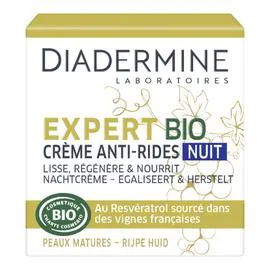 DIADERMINE Crème visage nuit expert anti-rides Bio 50ml