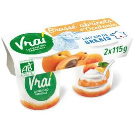 Yaourt brassé brebis sur lit d'abricot Bio (2x115g)