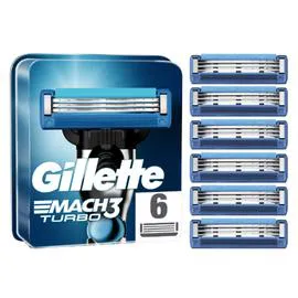 GILLETTE Lames De Rasoir Recharges Pour Homme Mach3 Turbo X- x6