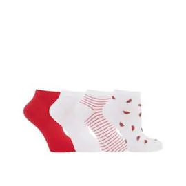 Lot X4 Mini-Socquettes Pastèque, Rouge (l'unité)