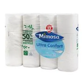 MARQUE REPÈRE, MIMOSA Papier toilette Blanc 3 plis x12