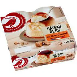 AUCHAN Gâteau de riz sur lit de caramel 4x100g