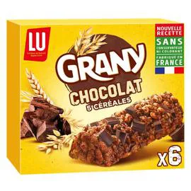 LU, GRANY Barres de céréales au chocolat 125g
