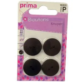 LA BROSSE ET DUPONT, PRIMA Boutons 22 Mm Noir l'unité