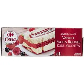 CARREFOUR EXTRA Dessert glacé vanille fruits rouges 365,5g