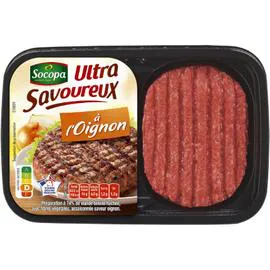 Steaks hachés 15% MG à l'oignon (2x100g)