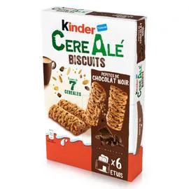 KINDER Biscuits céréales aux pépites de chocolat noir Cerealé 204g