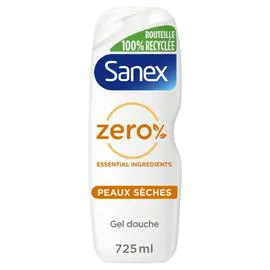 SANEX Gel Douche Peaux Sèches Nourrissant Et Hydratant Essential Ingredients Zéro 0% 725ml