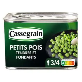 CASSEGRAIN Petits pois tendres et fondants 495g