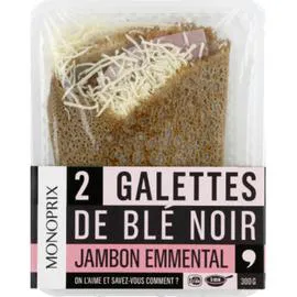 MONOPRIX Galettes de blé noir jambon emmental 300g