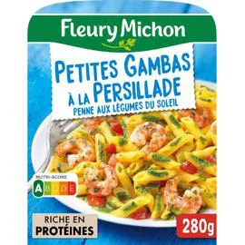 Plat cuisiné petites gambas concassé tomates tagliatelles au basilic (280g)