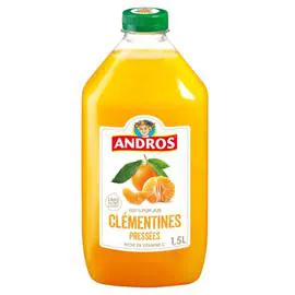 ANDROS Jus de clémentines pressées 100% pur jus sans sucres ajoutés 1,5l
