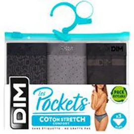 Slips Pockets Coton Stretch - Taille 44/46 (x3)