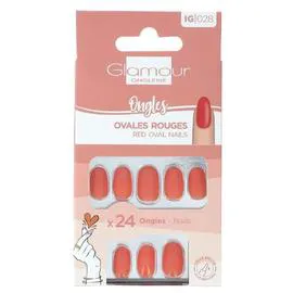 Faux Ongles Ovales Rouge (x24)