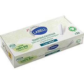 Tampons digitaux coton 100% BIO Super (x16)
