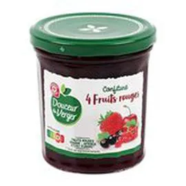 MARQUE REPÈRE, DOUCEUR DU VERGER Confiture 4 fruits rouges 370g
