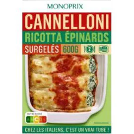 MONOPRIX Cannelloni ricotta épinards 600g