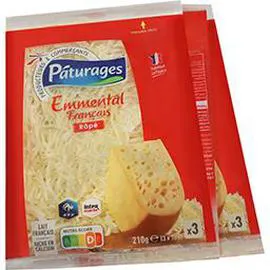 PÂTURAGES Emmental français râpé 3x70g