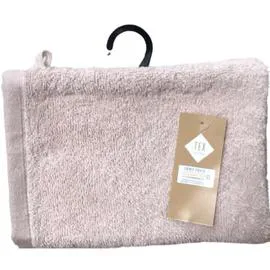 Gant de toilette beige clair 100% coton 15x21 cm (x2)