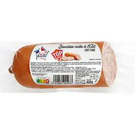 TOP BUDGET Saucisse cuite à l'ail goût fumé 400g