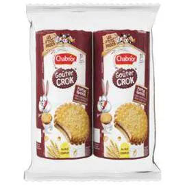 CHABRIOR Biscuits Goûter Crok fourrés ronds chocolat 2x300g