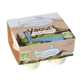 Yaourt nature sucré Bio (4x115g)