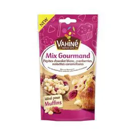 VAHINÉ Pépites chocolat blanc cranberries noisettes caramélisées 100g