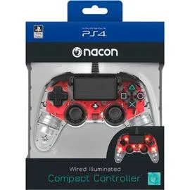 Manette filaire lumineuse Officielle PS4 Rouge (l'unité)