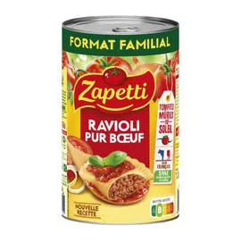 ZAPETTI Plat cuisiné ravioli pur boeuf 1,2kg