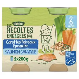 Petit pot carottes poireaux épeautre saumon sauvage - dès 6 mois (2x200g)