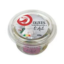 Olives vertes à l'ail dénoyautées (150g)
