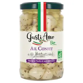 Ail confit mariné à l'huile et aux aromates (280g)
